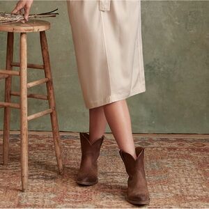FRYE billy short country western cowboy boots - cognac